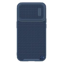 Nillkin Textured S Case iPhone 14 Pro Max šarvuotas dėklas su mėlynos spalvos kameros dangteliu