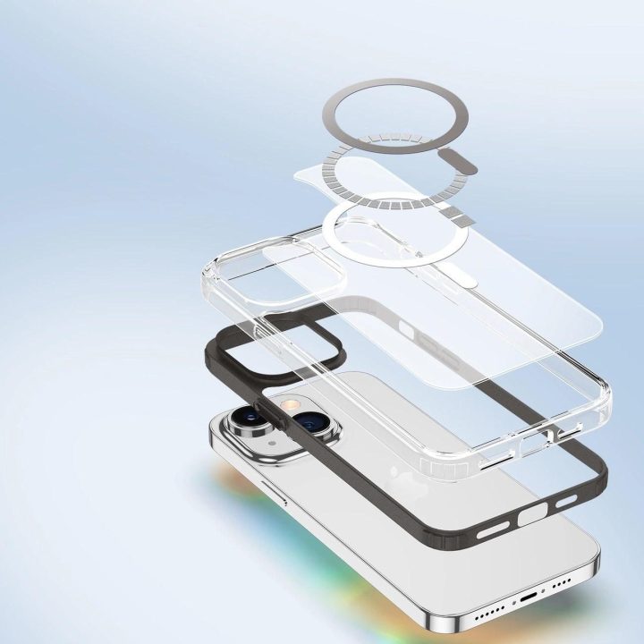 Clin2 dėklas iPhone 14 Plus magnetinis dangtelis MagSafe pilka