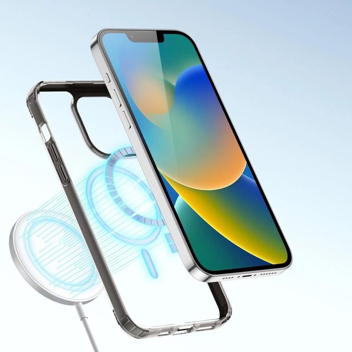 Clin2 dėklas iPhone 14 Plus magnetinis dangtelis MagSafe pilka