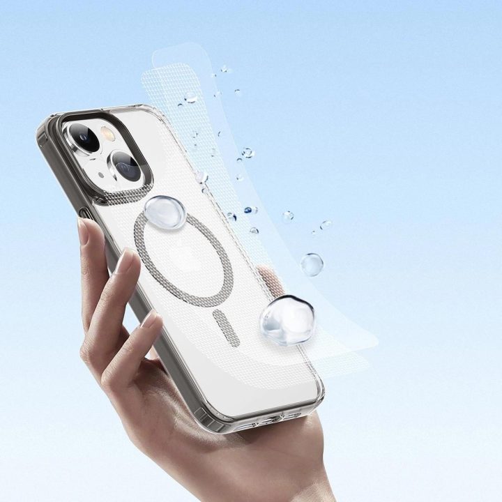 Clin2 dėklas iPhone 14 Plus magnetinis dangtelis MagSafe pilka