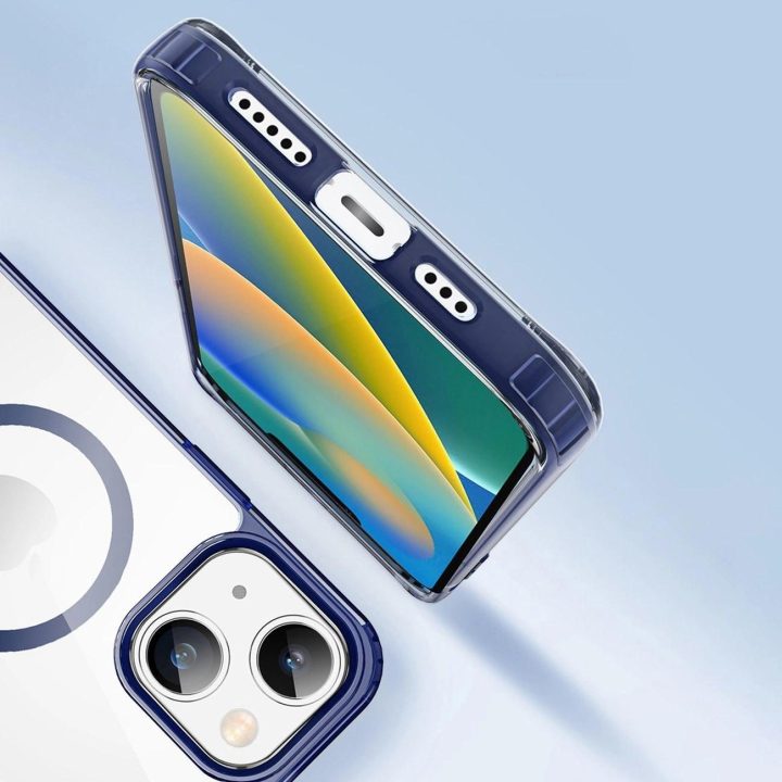 Clin2 dėklas iPhone 14 Plus magnetinis dangtelis MagSafe pilka