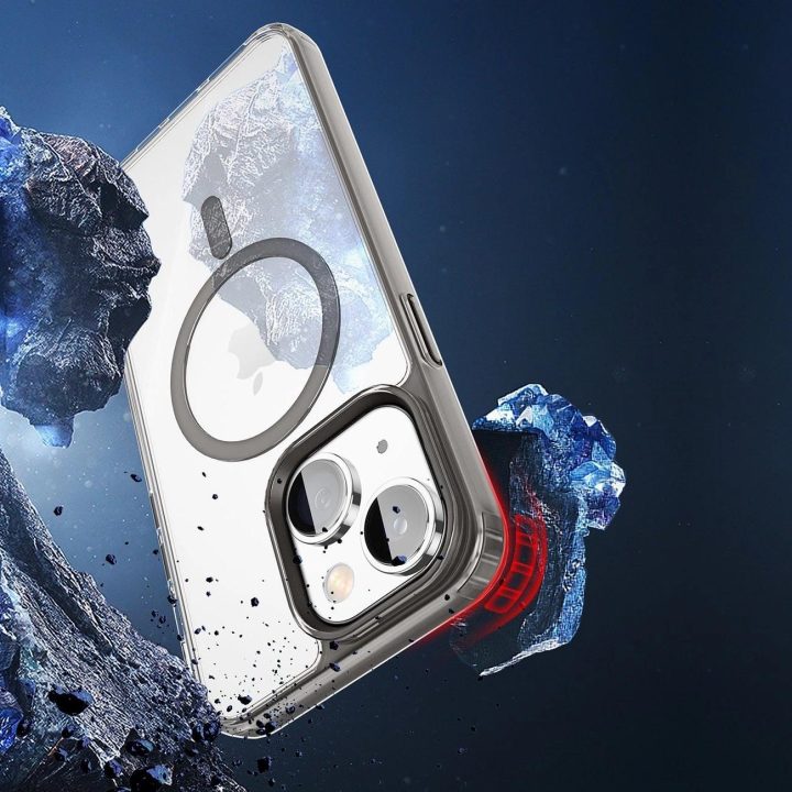 Clin2 dėklas iPhone 14 Plus magnetinis dangtelis MagSafe pilka