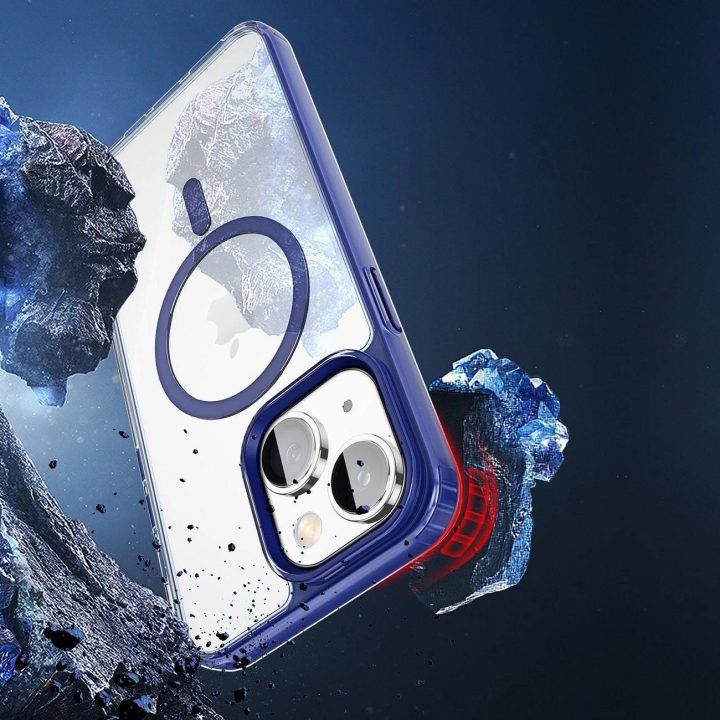 Clin2 dėklas iPhone 14 Plus magnetinis MagSafe dangtelis mėlynas