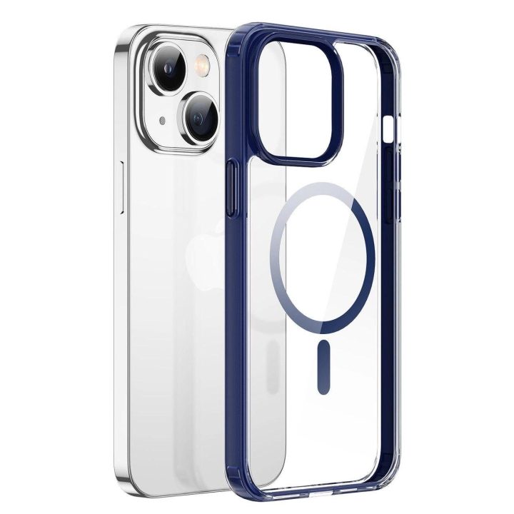Clin2 dėklas iPhone 14 Plus magnetinis MagSafe dangtelis mėlynas