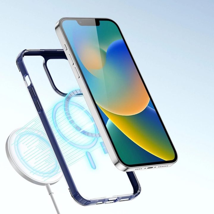 Clin2 dėklas iPhone 14 Plus magnetinis MagSafe dangtelis mėlynas
