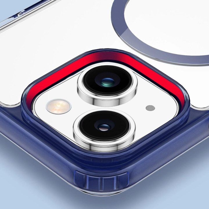 Clin2 dėklas iPhone 14 Plus magnetinis MagSafe dangtelis mėlynas