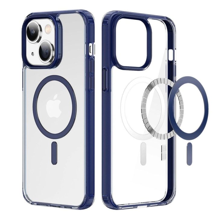 Clin2 dėklas iPhone 14 Plus magnetinis MagSafe dangtelis mėlynas