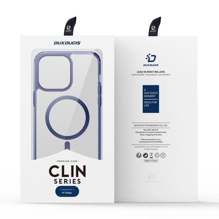 Clin2 dėklas iPhone 14 Plus magnetinis MagSafe dangtelis mėlynas