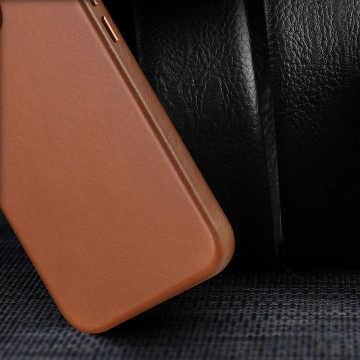 iPhone 14 Plus magnetinis odinis dėklas MagSafe rudas