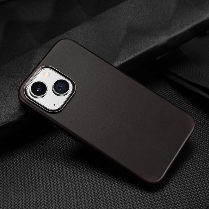 iPhone 14 Plus odiniam dėklui (suderinamas su MagSafe) tamsiai rudas