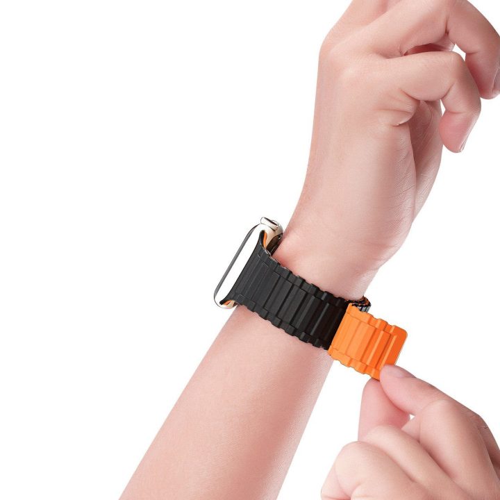 Dirželis (Armor Version) Apple Watch SE dirželis, 9, 8, 7, 6, 5, 4, 3, 2, 1 (41, 40, 38 mm) silikoninės magnetinės juostos apyra