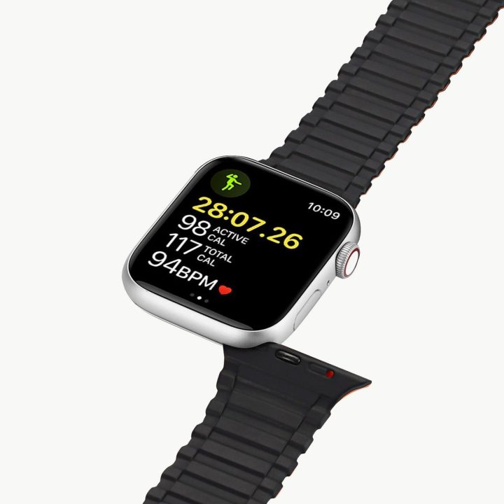 Dirželis (Armor Version) Apple Watch SE dirželis, 9, 8, 7, 6, 5, 4, 3, 2, 1 (41, 40, 38 mm) silikoninės magnetinės juostos apyra