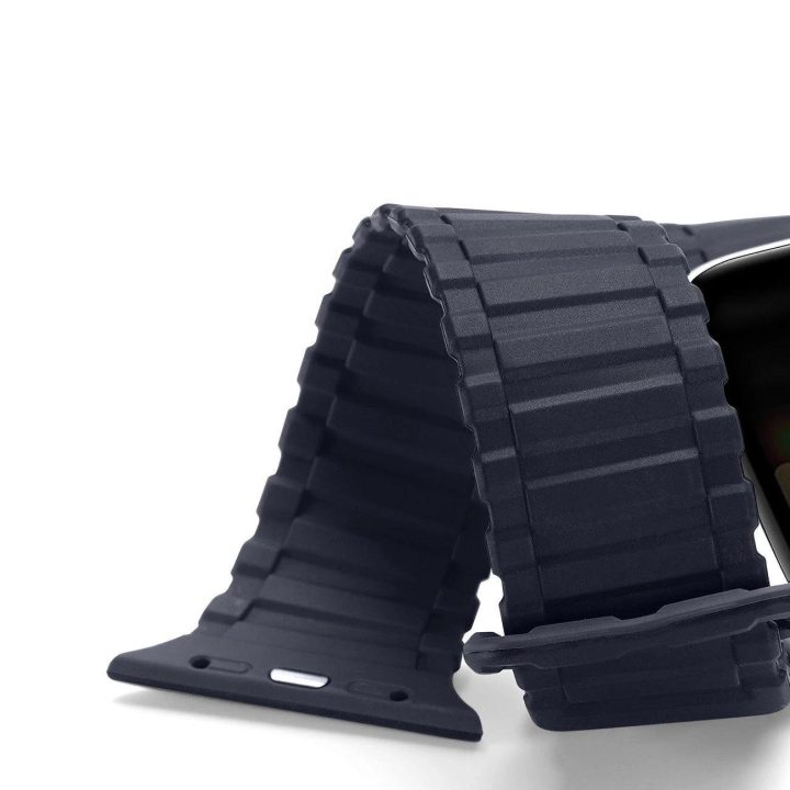Dirželis (Armor Version) Apple Watch SE dirželis, 9, 8, 7, 6, 5, 4, 3, 2, 1 (41, 40, 38 mm) silikoninė magnetinė apyrankė mėlyna