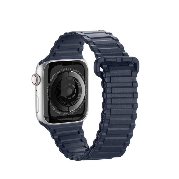 Dirželis (Armor Version) Apple Watch SE dirželis, 9, 8, 7, 6, 5, 4, 3, 2, 1 (41, 40, 38 mm) silikoninė magnetinė apyrankė mėlyna