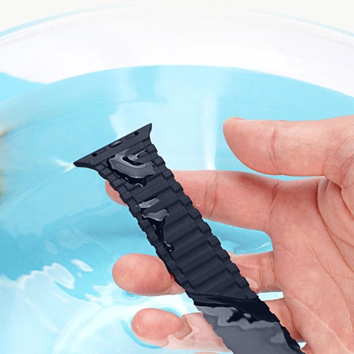 Dirželis (Armor Version) Apple Watch SE dirželis, 9, 8, 7, 6, 5, 4, 3, 2, 1 (41, 40, 38 mm) silikoninė magnetinė apyrankė mėlyna