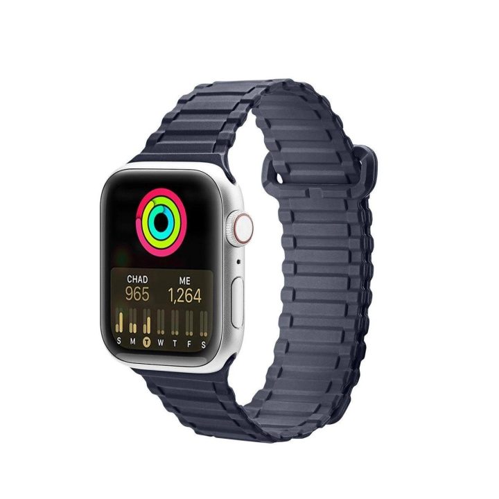 Dirželis (Armor Version) Apple Watch SE dirželis, 9, 8, 7, 6, 5, 4, 3, 2, 1 (41, 40, 38 mm) silikoninė magnetinė apyrankė mėlyna