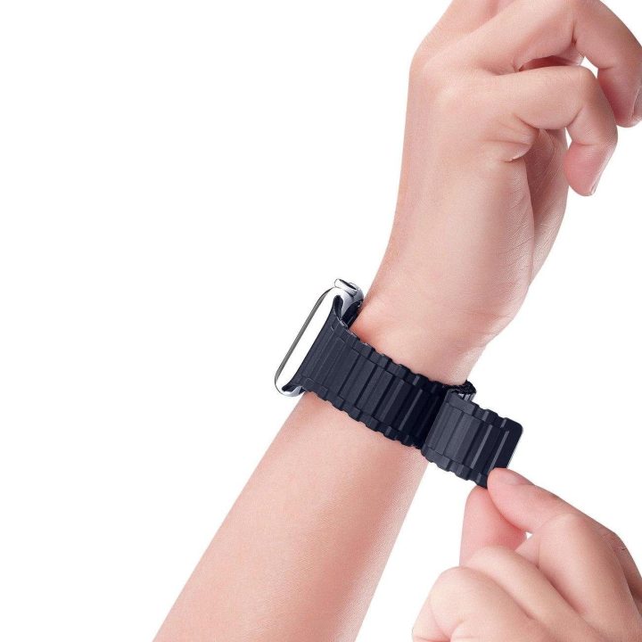 Dirželis (Armor Version) Apple Watch SE dirželis, 9, 8, 7, 6, 5, 4, 3, 2, 1 (41, 40, 38 mm) silikoninė magnetinė apyrankė mėlyna