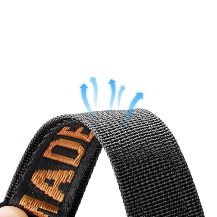 Dirželis (lauko versija) Apple Watch Ultra Strap, SE, 9, 8, 7, 6, 5, 4, 3, 2, 1 (49, 45, 44, 42 mm) juodos ir oranžinės spalvos