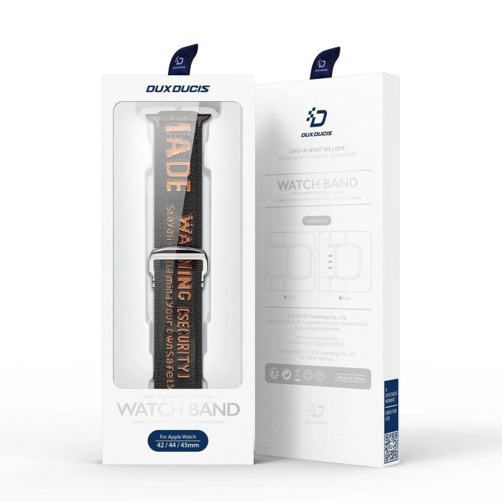 Dirželis (lauko versija) Apple Watch Ultra Strap, SE, 9, 8, 7, 6, 5, 4, 3, 2, 1 (49, 45, 44, 42 mm) juodos ir oranžinės spalvos