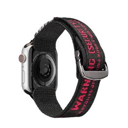 Dirželis (lauko versija) Apple Watch Ultra Strap, SE, 9, 8, 7, 6, 5, 4, 3, 2, 1 (49, 45, 44, 42 mm) Nailono apyrankė, juoda ir r