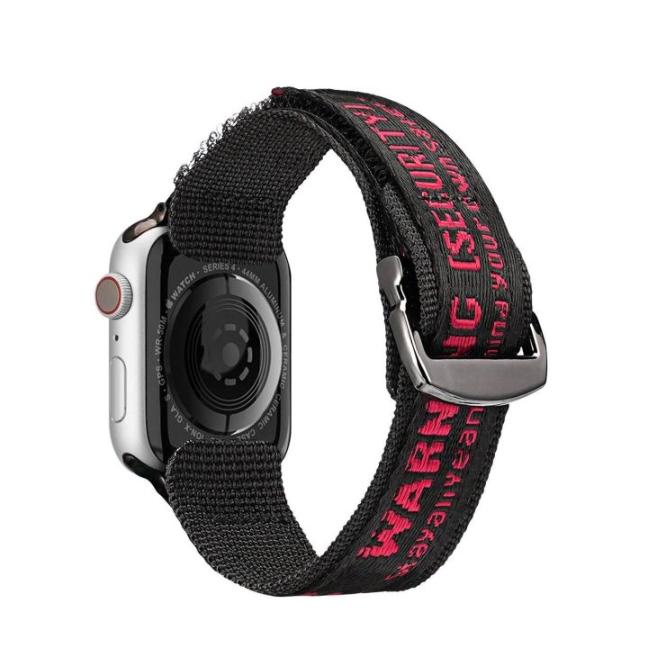 Dirželis (lauko versija) Apple Watch Ultra Strap, SE, 9, 8, 7, 6, 5, 4, 3, 2, 1 (49, 45, 44, 42 mm) Nailono apyrankė, juoda ir r