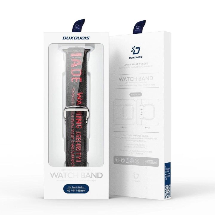 Dirželis (lauko versija) Apple Watch Ultra Strap, SE, 9, 8, 7, 6, 5, 4, 3, 2, 1 (49, 45, 44, 42 mm) Nailono apyrankė, juoda ir r