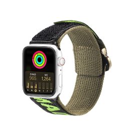 Dirželis (lauko versija) Apple Watch Ultra Strap, SE, 9, 8, 7, 6, 5, 4, 3, 2, 1 (49, 45, 44, 42 mm) Nailono apyrankė juoda/žalia