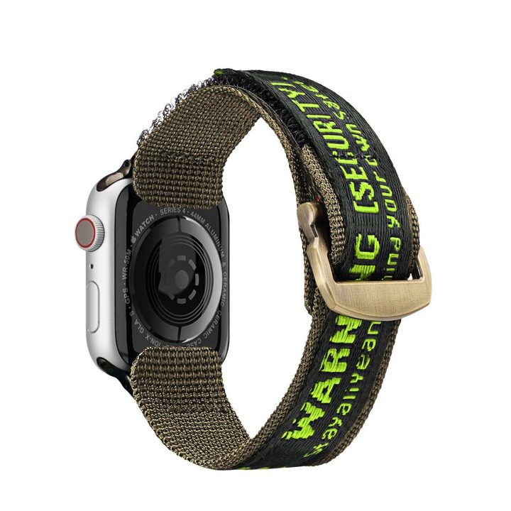 Dirželis (lauko versija) Apple Watch Ultra Strap, SE, 9, 8, 7, 6, 5, 4, 3, 2, 1 (49, 45, 44, 42 mm) Nailono apyrankė juoda/žalia
