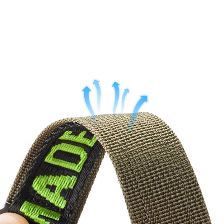Dirželis (lauko versija) Apple Watch Ultra Strap, SE, 9, 8, 7, 6, 5, 4, 3, 2, 1 (49, 45, 44, 42 mm) Nailono apyrankė juoda/žalia