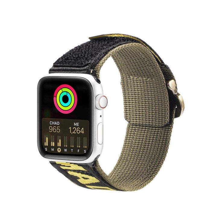 Dirželis (lauko versija) Apple Watch Ultra dirželis, SE, 9, 8, 7, 6, 5, 4, 3, 2, 1 (49, 45, 44, 42 mm) nailono dirželis geltona