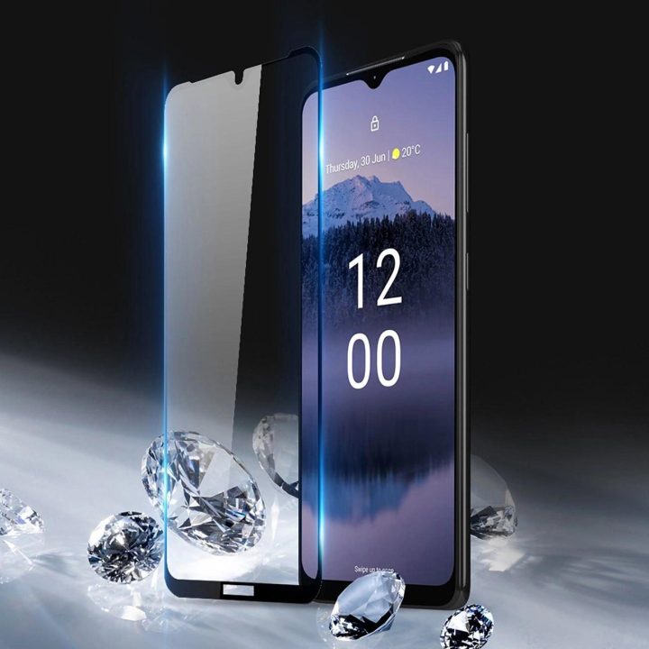 10D grūdintas stiklas, skirtas Nokia G11 Plus 9H su juodu rėmeliu