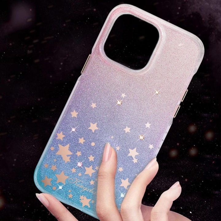 Kingxbar Heart Star serijos dėklas, skirtas iPhone 14 Plus dėklui su zodiako žvaigždėmis