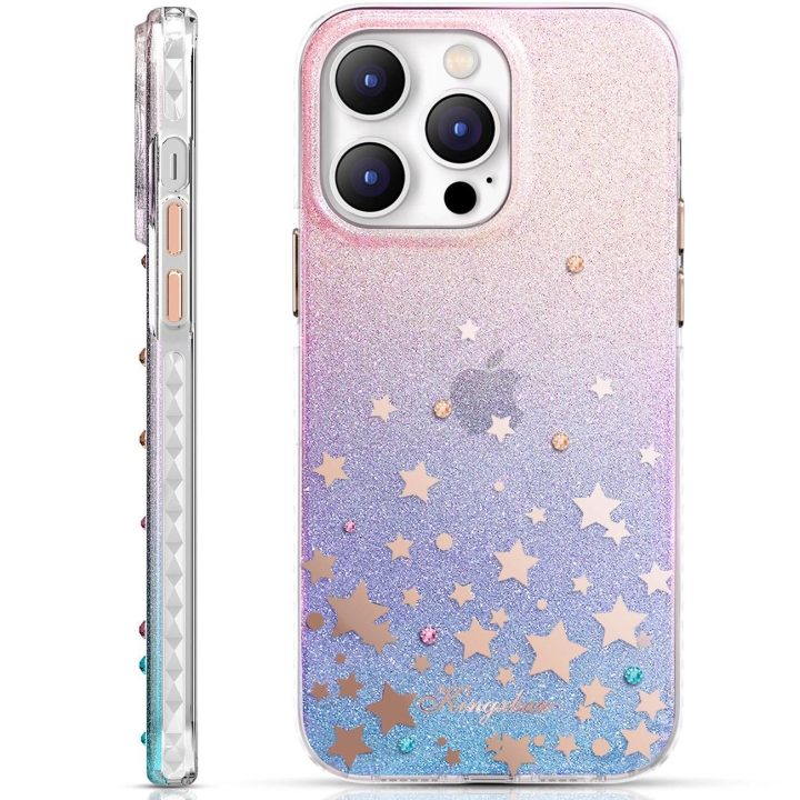 Kingxbar Heart Star serijos dėklas, skirtas iPhone 14 Plus dėklui su zodiako žvaigždėmis