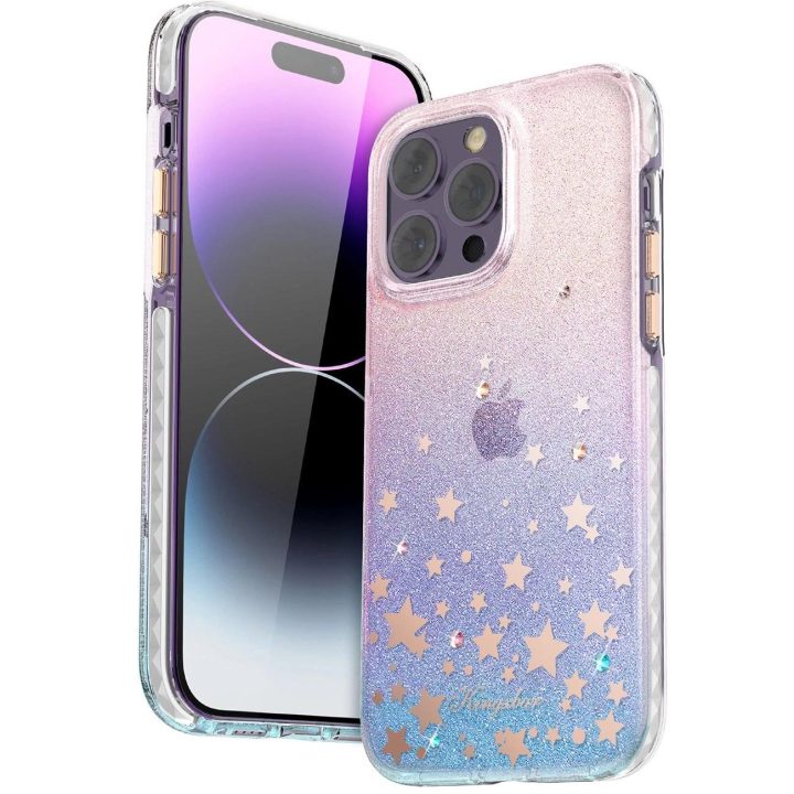 Kingxbar Heart Star serijos dėklas, skirtas iPhone 14 Plus dėklui su zodiako žvaigždėmis