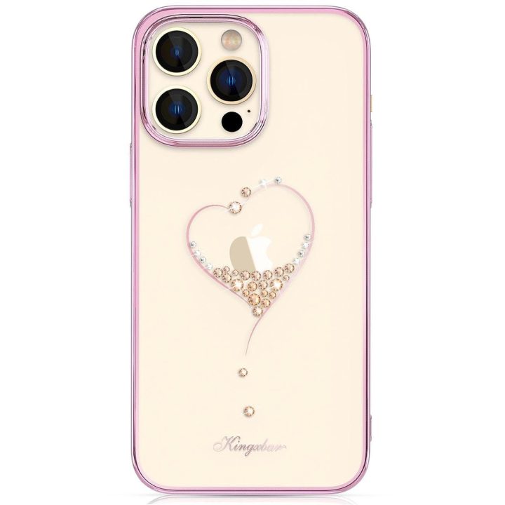 Kingxbar Wish Series dėklas iPhone 14 Plus dekoruotas rožiniais kristalais