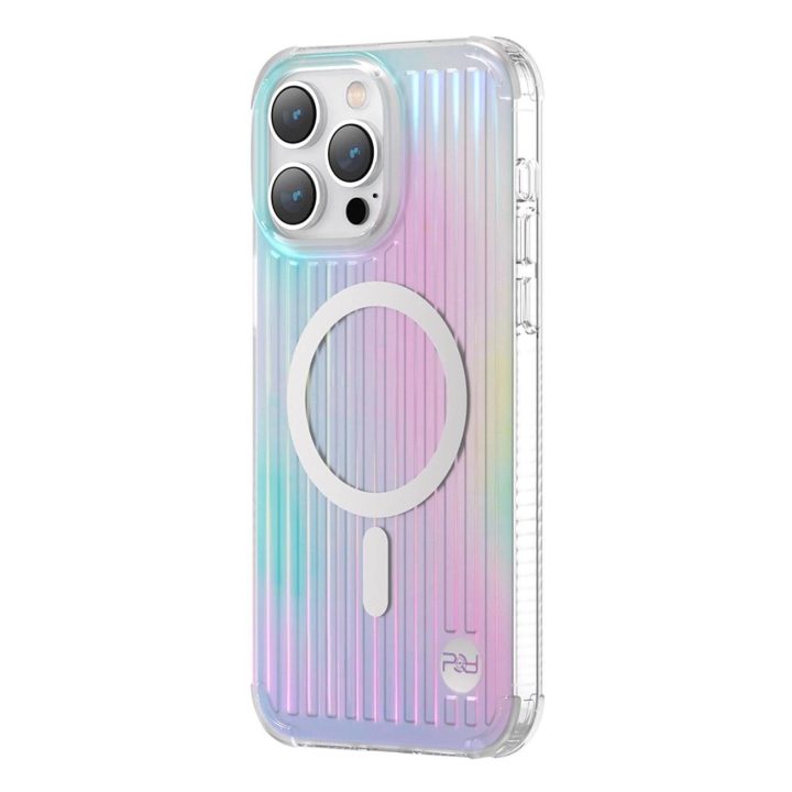 Kingxbar PQY Go Out serijos magnetinis dėklas skirtas iPhone 14 Plus MagSafe lazerinės spalvos