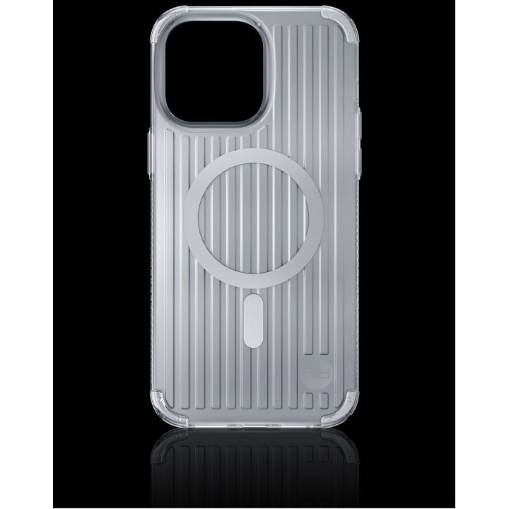 Kingxbar PQY Go Out serijos magnetinis dėklas skirtas iPhone 14 Plus MagSafe sidabrui
