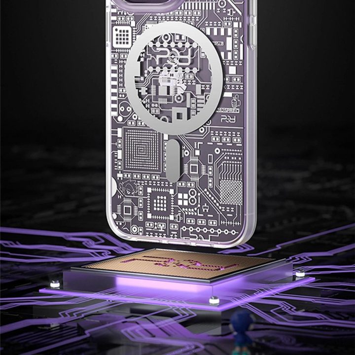 Kingxbar PQY Geek serijos magnetinis dėklas skirtas iPhone 14 Pro MagSafe gold