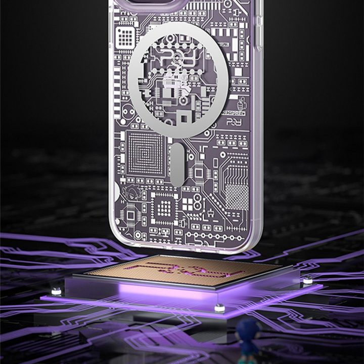 Kingxbar PQY Geek serijos magnetinis dėklas skirtas iPhone 14 Plus MagSafe gold