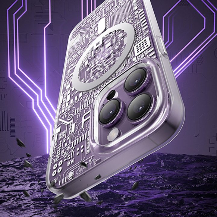 Kingxbar PQY Geek serijos magnetinis dėklas skirtas iPhone 14 Plus MagSafe gold