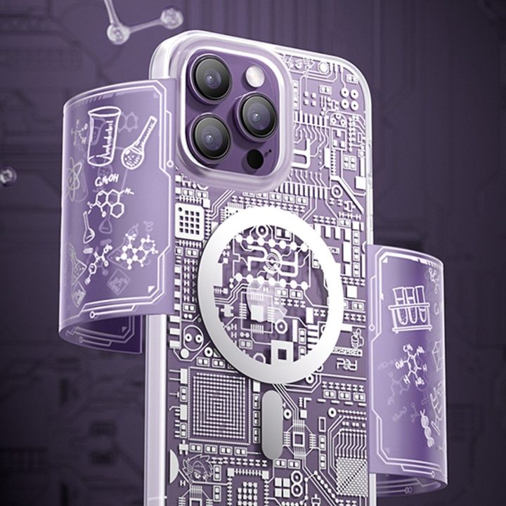 Kingxbar PQY Geek serijos magnetinis dėklas skirtas iPhone 14 Plus MagSafe gold