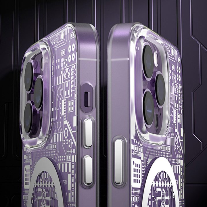 Kingxbar PQY Geek serijos magnetinis dėklas iPhone 14 Plus MagSafe sidabrinis