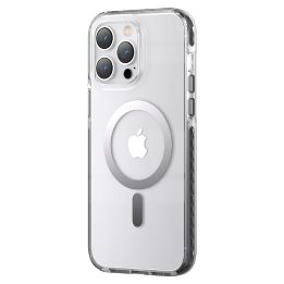 Kingxbar PQY Ice Crystal serijos magnetinis dėklas iPhone 14 Plus MagSafe pilkas