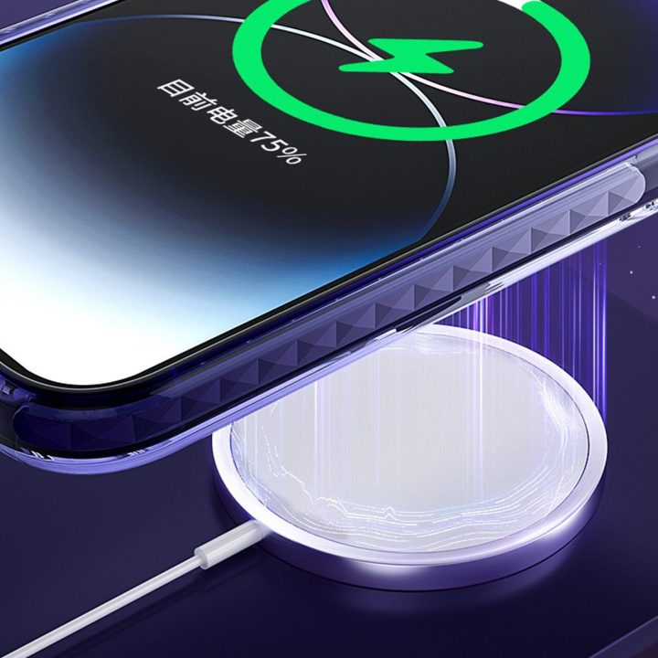 Kingxbar PQY Ice Crystal serijos magnetinis dėklas iPhone 14 Plus MagSafe pilkas