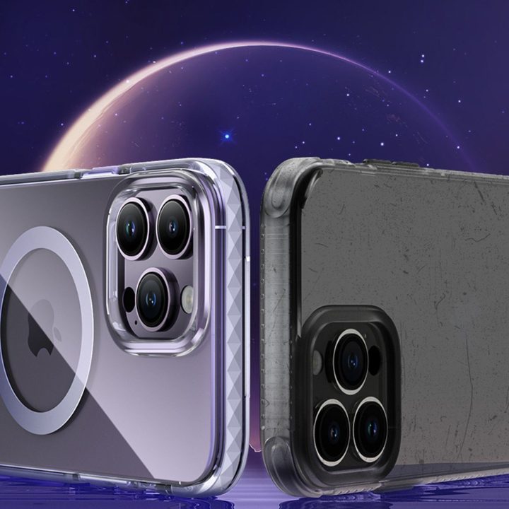 Kingxbar PQY Ice Crystal serijos magnetinis dėklas iPhone 14 Plus MagSafe pilkas