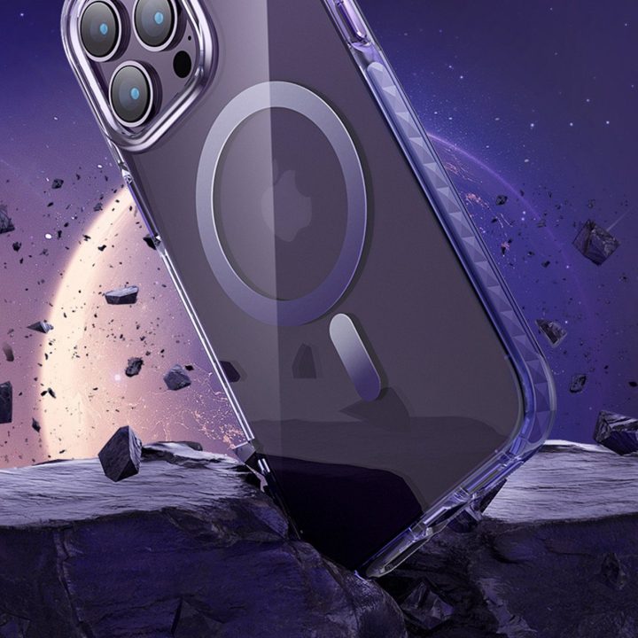 Kingxbar PQY Ice Crystal serijos magnetinis dėklas skirtas iPhone 14 Plus MagSafe sidabrui
