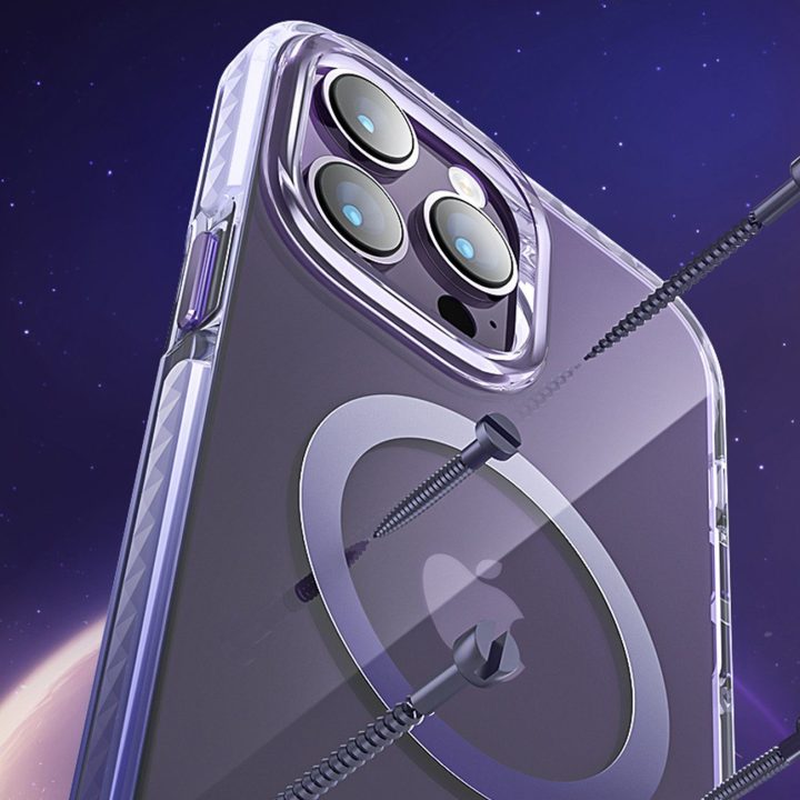 Kingxbar PQY Ice Crystal serijos magnetinis dėklas skirtas iPhone 14 Plus MagSafe sidabrui