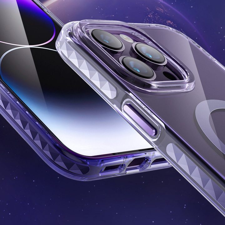 Kingxbar PQY Ice Crystal serijos magnetinis dėklas skirtas iPhone 14 Plus MagSafe sidabrui
