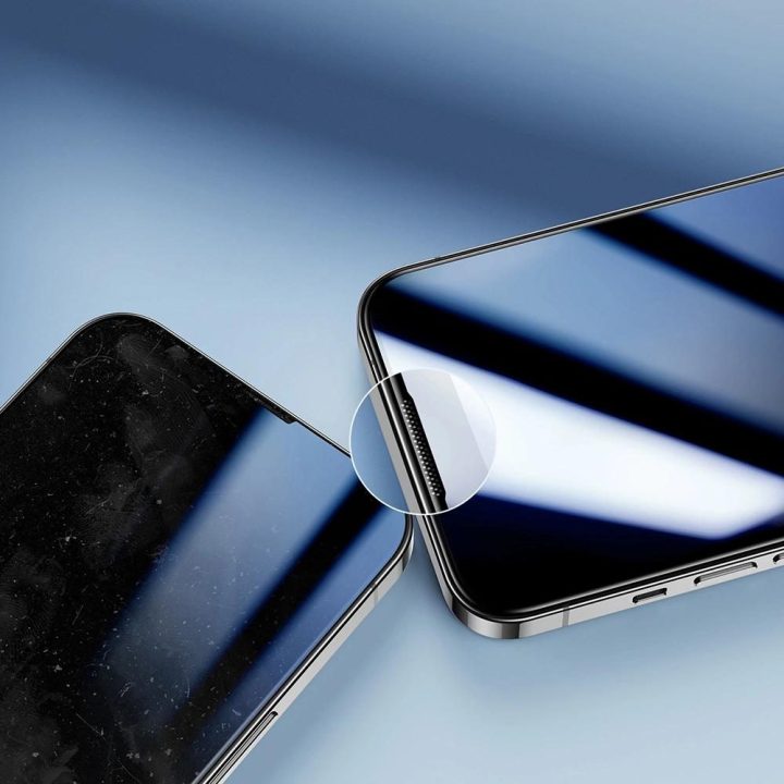 Knight 2,5D TG grūdintas stiklas, skirtas iPhone 14 Plus viso ekrano su permatomu rėmeliu (JR-H03)