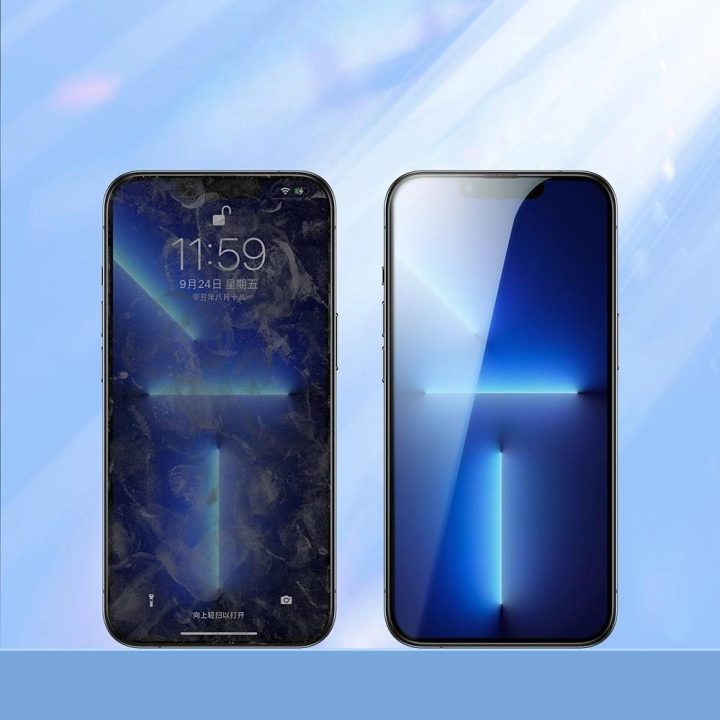 Knight 2,5D TG grūdintas stiklas, skirtas iPhone 14 Plus viso ekrano su permatomu rėmeliu (JR-H03)